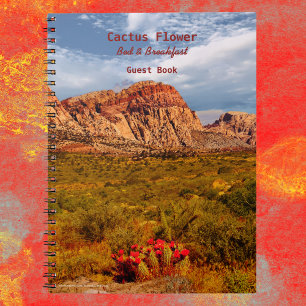 Caderno Espiral Cactus Flower B&B Livro Convidado do Sudoeste do D