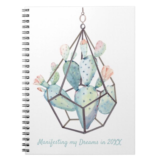 Caderno Espiral Cactus Geométrico (Frente)