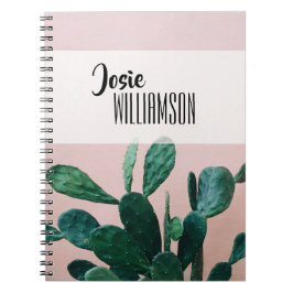 Caderno Espiral Cactus Rosa Moderno