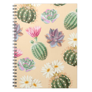 Caderno Espiral Cactus Suculente: Padrão de Alto Detalhe