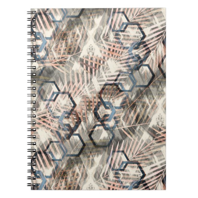 Caderno Espiral Cadeias nas folhas de palma. (Frente)