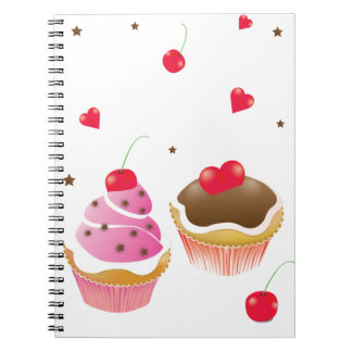 Caderno Espiral caderneta “Amor de cupcakes "