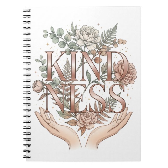 Caderno Espiral Caderneta de Auto Cuidado Kindness Matters Rise&Th (Frente)