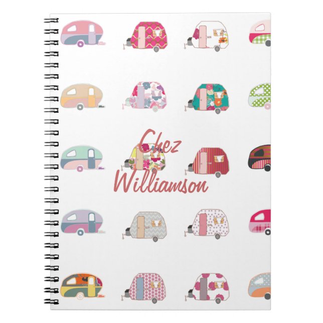 Caderno Espiral Caderneta Personalizada de Caravanas Retrô (Frente)