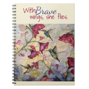Caderno Espiral Caderno-Diário bravo da arte do colibri da