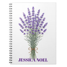 Caderno/Diário de Nome Personalizado Lavanda