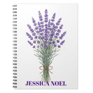 Caderno Espiral Caderno/Diário de Nome Personalizado Lavanda