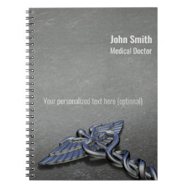 Caderno Espiral Caduceu Médico Profissional Chrome