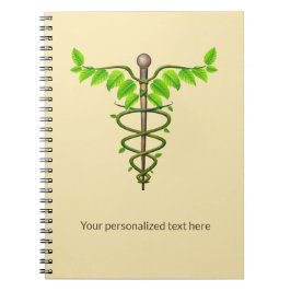 Caderno Espiral Caduco Médico alternativo deixa bege verde
