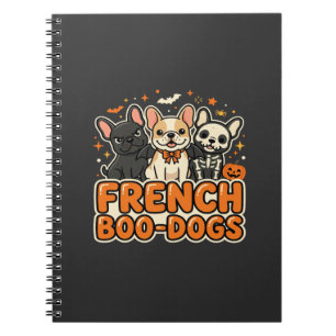 Caderno Espiral Cães Boo Franceses Desenho de Bulldog Francês de H