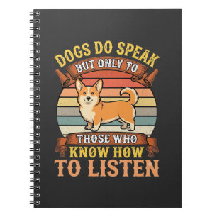Caderno Espiral Cães Corgi Falam Citação Vintage