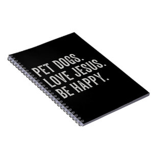 Caderno Espiral Cães de Estimação Amam Jesus Seja Feliz Amante de 