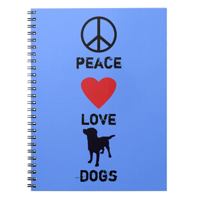 Caderno Espiral Cães do amor da paz (Frente)