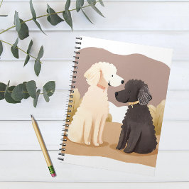 Caderno Espiral Cães Fofos | Pintura em Aquarela de Animal de Esti