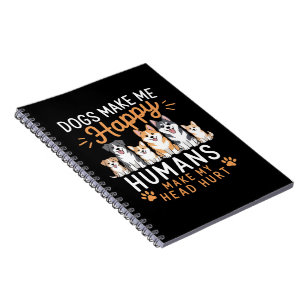 Caderno Espiral Cães Me Fazem Feliz Amante De Cães Dono De Cães Mã