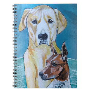 Caderno Espiral Cães na Praia Pintura de Alfred Fox