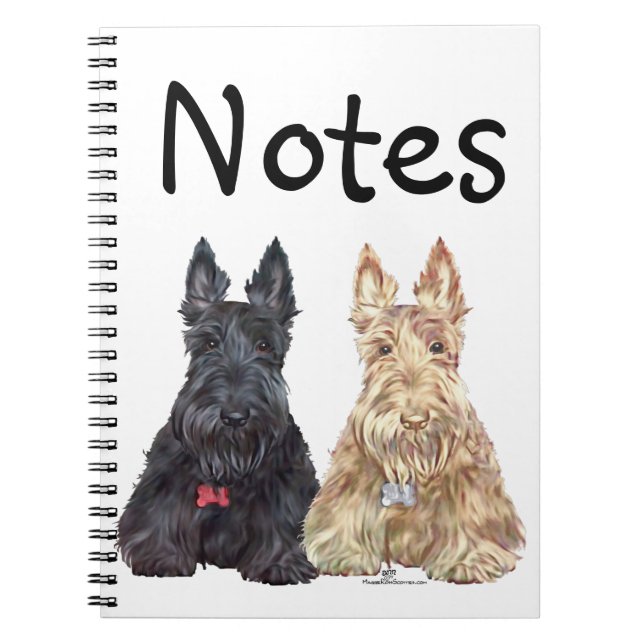 Caderno Espiral Cães Scottie Trigo e Preto (Frente)