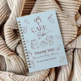 Caderno Espiral Café Arco-íris Azul Bebe Livro de Presenças Chá de