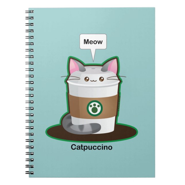 Caderno Espiral Café bonito do gato (Frente)