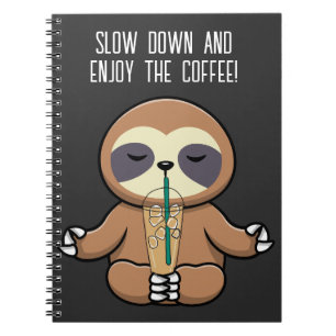 Caderno Espiral Café Bonito E Forçado, Lento E Aproveite Café