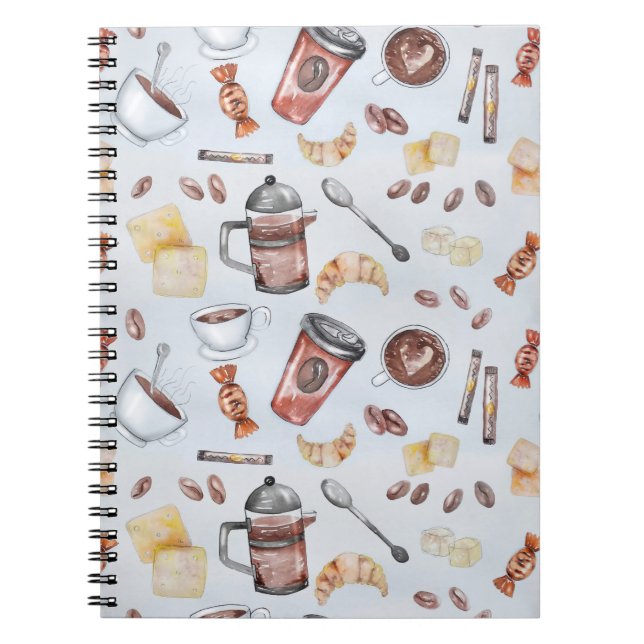 Caderno Espiral Café cafeemania cafeína (Frente)