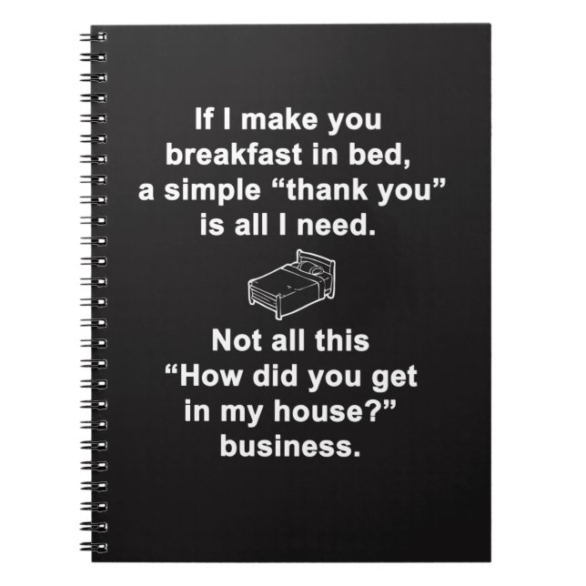 Caderno Espiral Café da manhã na cama (Frente)