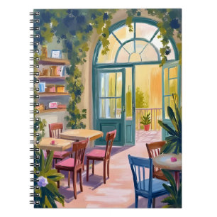 Caderno Espiral Café do Jardim   Pintura em Aquarela Botânica