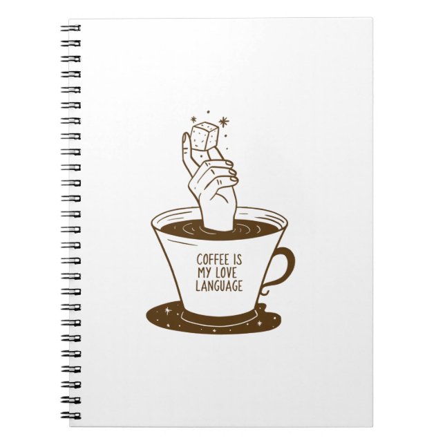 Caderno Espiral Café É Minha Língua De Amor (Frente)