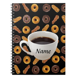 Caderno Espiral Café e rosquinhas customizáveis