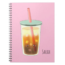 Caderno Espiral Café Físico De Caramelo Com Magneta De Espuma