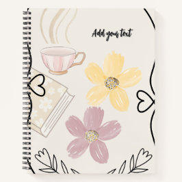 Caderno Espiral Café & Flores para Amantes de Livr