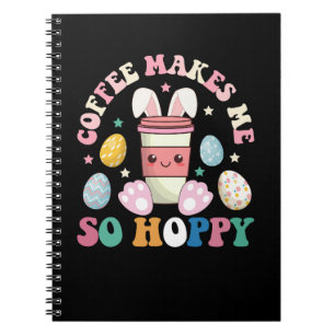 Caderno Espiral Café Me Faz Tão Feliz Coelhinho Besta Páscoa Alegr