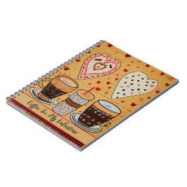 Caderno Espiral Café Para O Meu Namorados Corações De Cartoons 2
