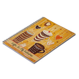 Caderno Espiral Café Para O Meu Namorados Corações De Cartoons Bon