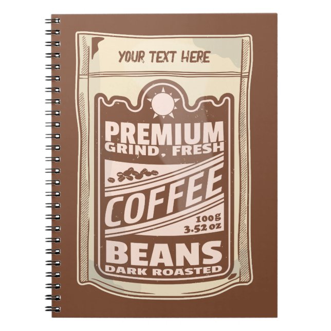 Caderno Espiral Café Premium comida café Barista (Frente)