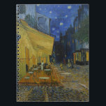 Caderno Espiral Café Terrace à noite por Vincent van Gogh<br><div class="desc">Café Terrace à Noite. Pintado em 1888 por Vincent van Gogh. Esta imagem está no dominio público.</div>