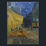Caderno Espiral Café Terrace à noite por Vincent van Gogh<br><div class="desc">Café Terrace à Noite. Pintado em 1888 por Vincent van Gogh. Esta imagem está no dominio público.</div>