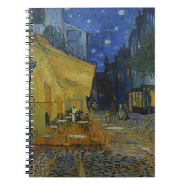 Caderno Espiral Café Terrace à noite por Vincent van Gogh