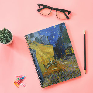 Caderno Espiral Cafe Terrace à Noite   Vincent van Gogh
