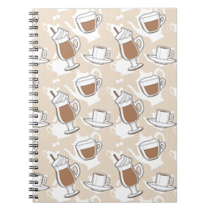 Caderno Espiral Café, teste padrão doce