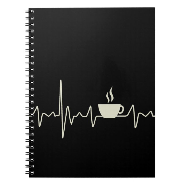 Caderno Espiral Café viciado em café design espresso com batimento (Frente)
