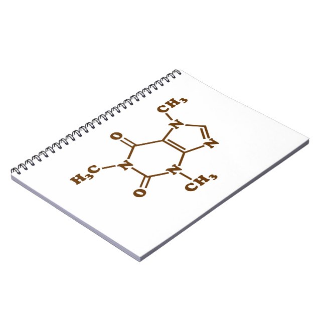Caderno Espiral Cafeína - Café - Fórmula Química Molecular (Left Side)