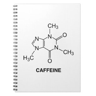 Caderno Espiral Caffeine Molecule