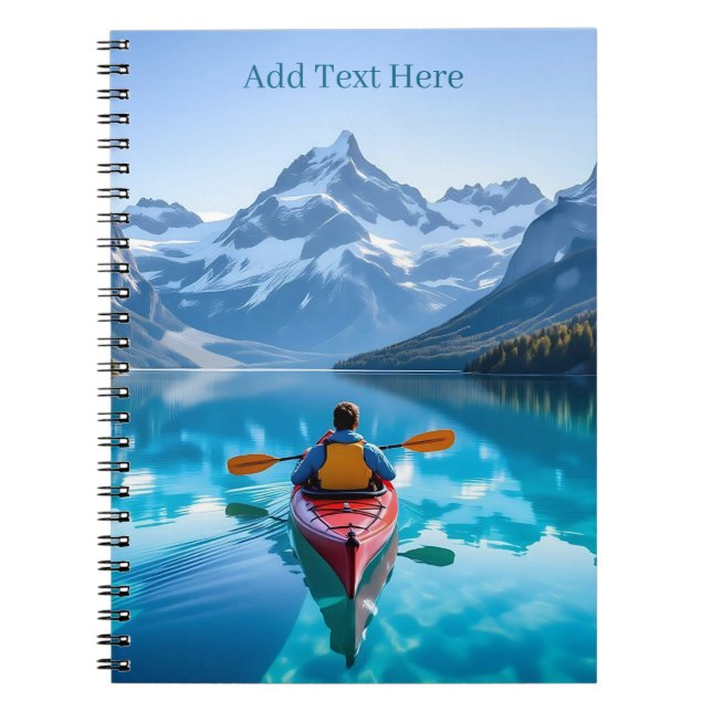 Caderno Espiral Caiaque nas Montanhas Personalizado (Frente)