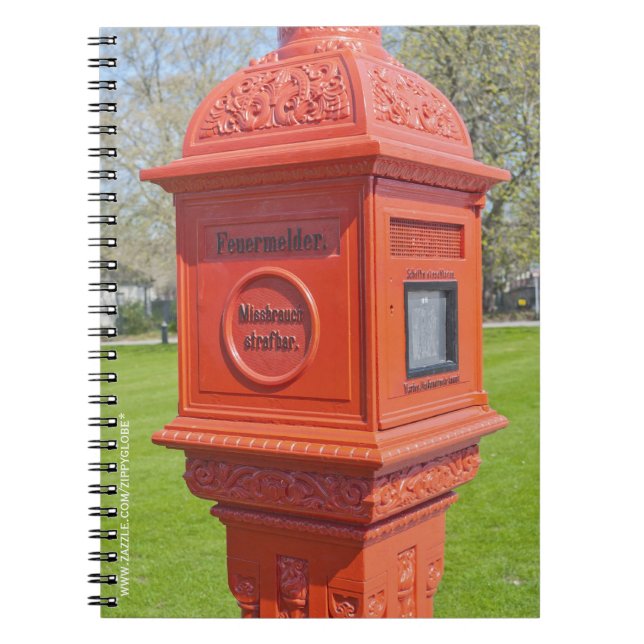 Caderno Espiral Caixa de Alarme de Incêndio (Frente)