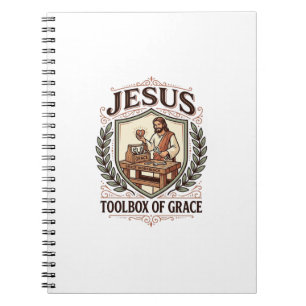 Caderno Espiral Caixa de Ferramentas de Graça de Jesus Caixa de Fe