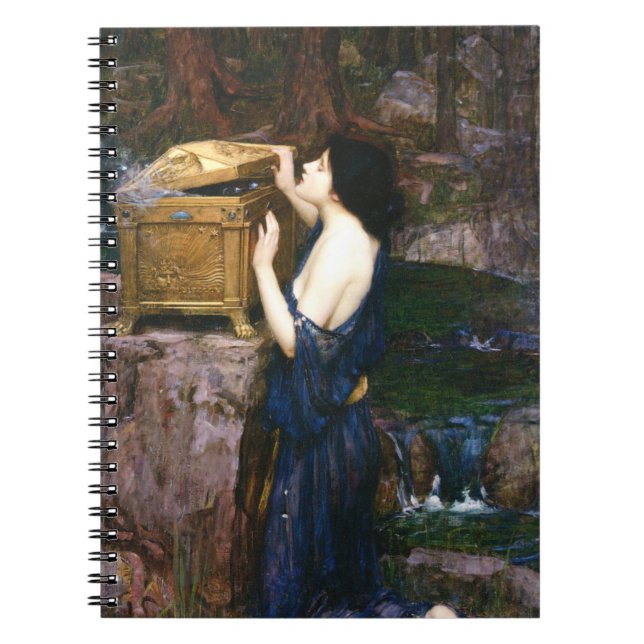 Caderno Espiral Caixa de Pandora - John William Waterhouse (Frente)