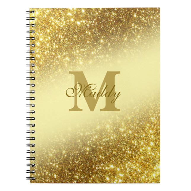Caderno Espiral caixa iPhone personalizada com brilho dourado / iP (Frente)