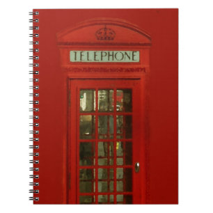 Caderno Espiral Caixa telefônica vermelha Vintage