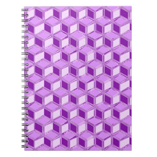 Caderno Espiral Caixas 3D cromadas - roxo violeta